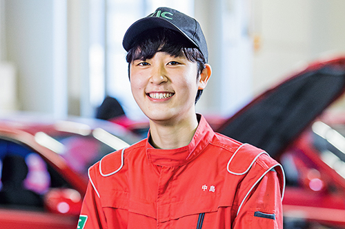 二級自動車工学科 中島 翠理さん 古賀竟成館高等学校出身(福岡県)